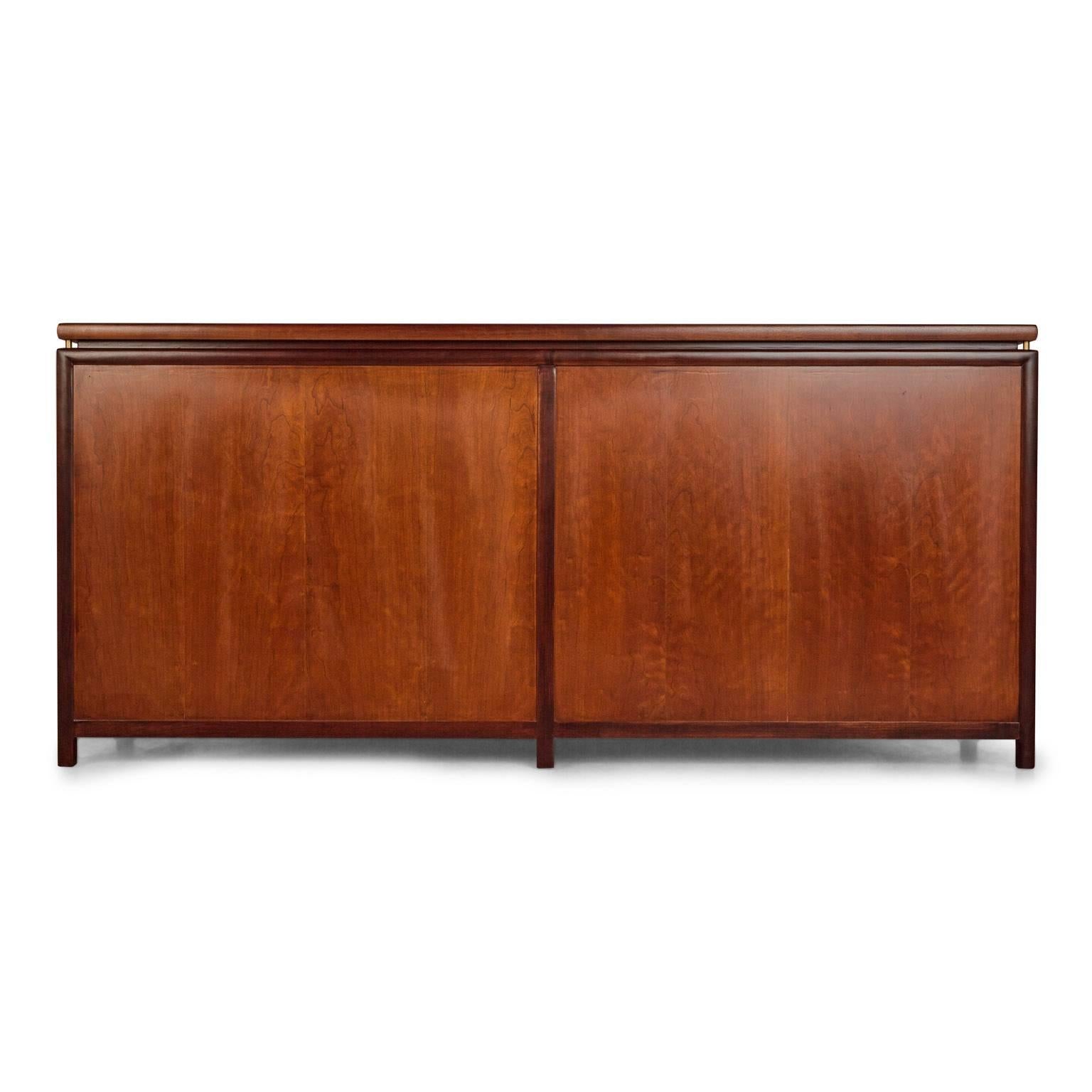 Michael Taylor for Baker Walnut Credenza or Buffet, Signed 3