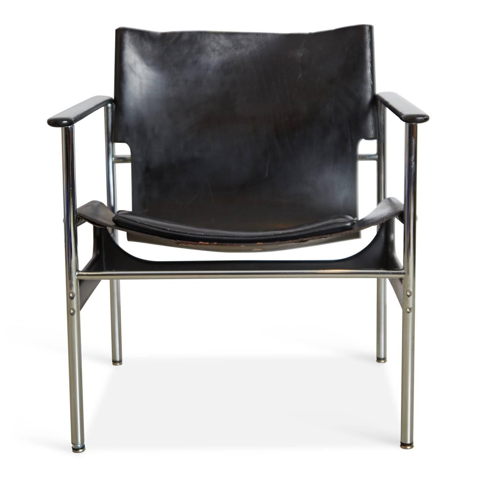 Mid-Century Modern Charles Pollock Model 657 Sling Lounge Chairs, Pair, Knoll International