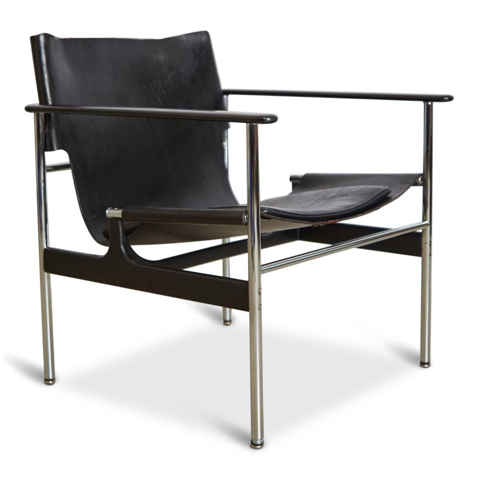 American Charles Pollock Model 657 Sling Lounge Chairs, Pair, Knoll International