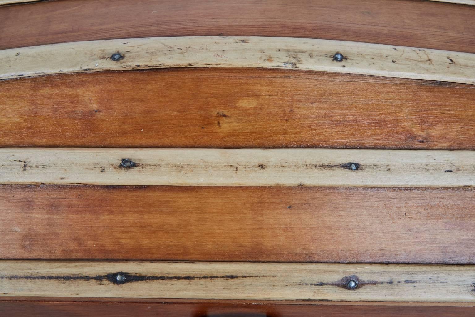 Leather Restored Victorian Dome Top Steamer Trunk, circa 1850