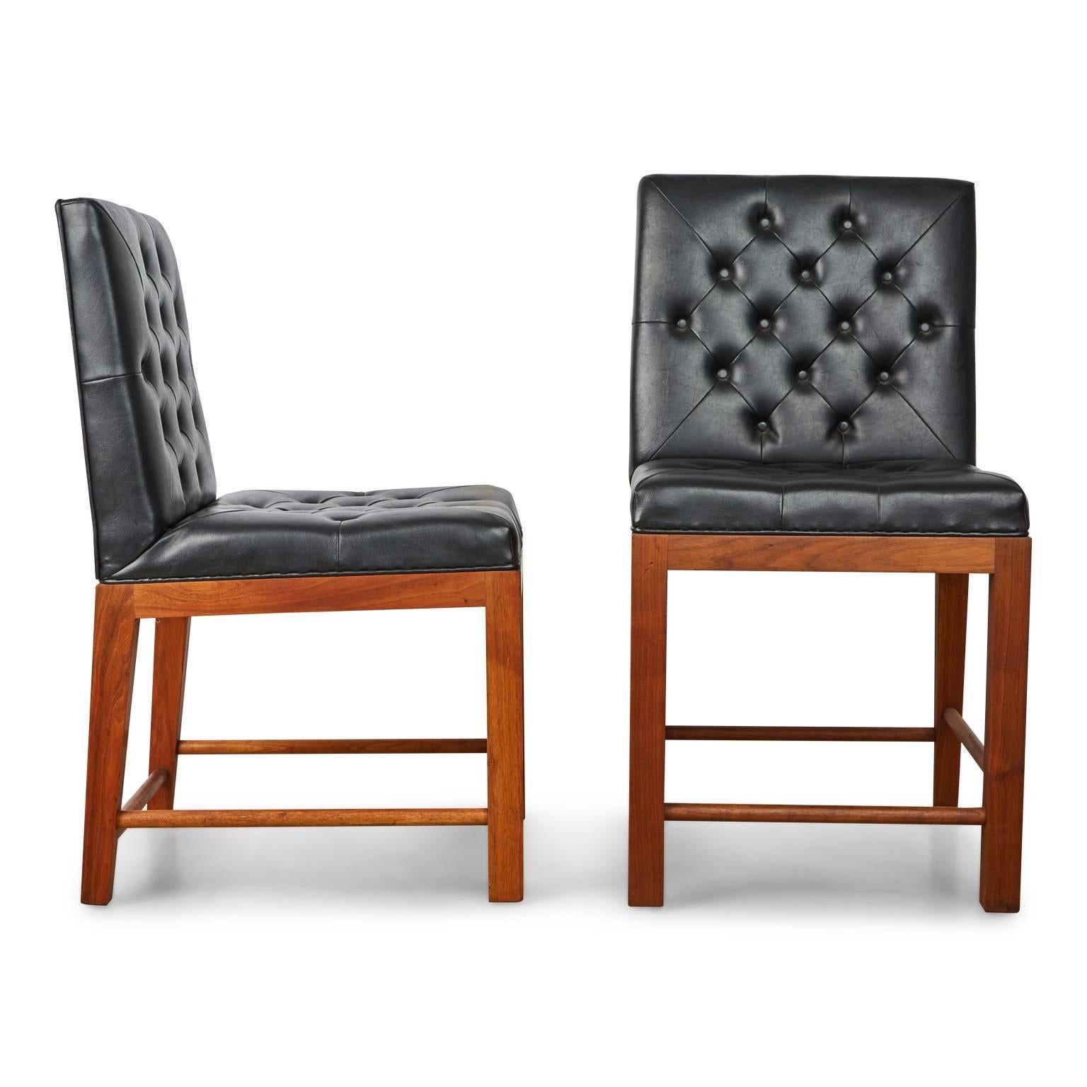 Aquire your own little piece of Californian history with this set of two high chairs, which were initially commissioned for the Dorothy Chandler Pavilion by Welton Becket and Associates for Prentice in 1965. Each chair has the original manufacturing