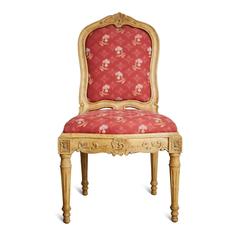 Set of Six French Louis XIV Style Neoclassical Side or Dining Chairs