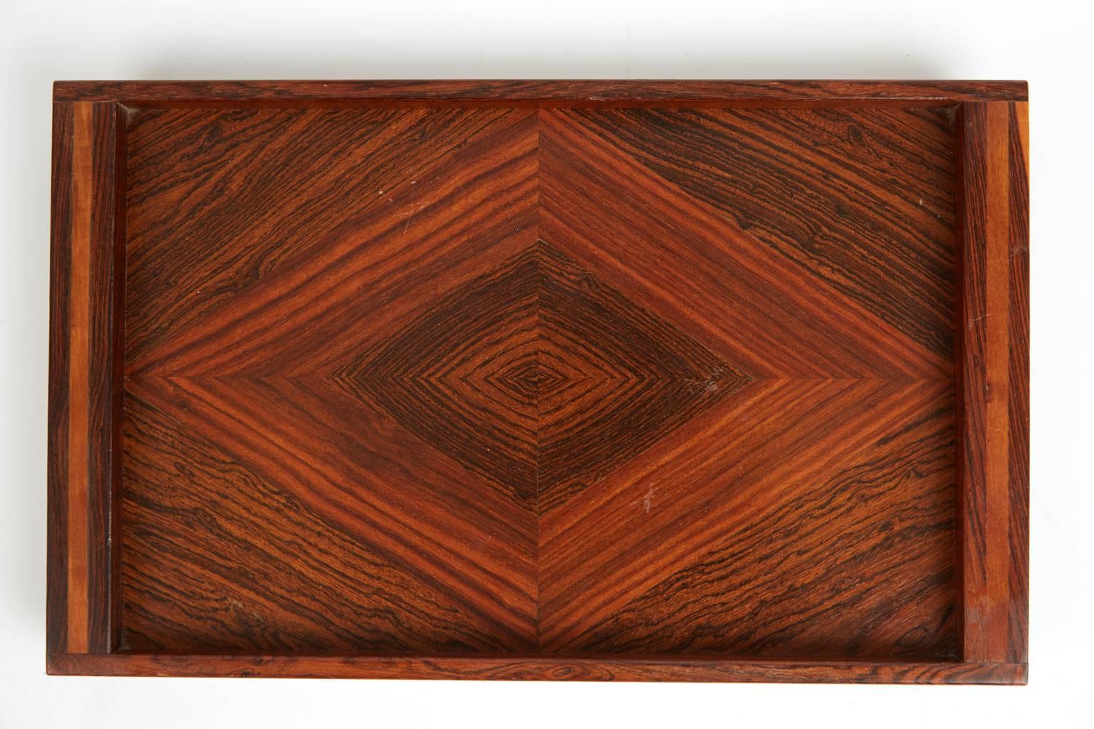 Don Shoemaker Cocobolo, Rosewood Inlaid Trays for Señal, circa 1970 1
