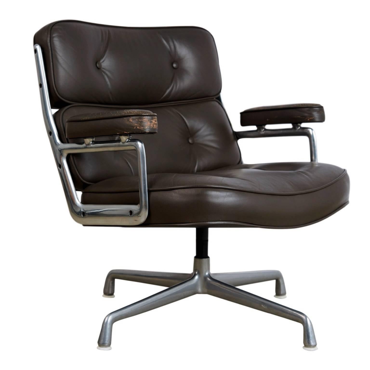 American Dark Grey Time Life Lobby Lounge Chairs by Charles Eames for Herman Miller 