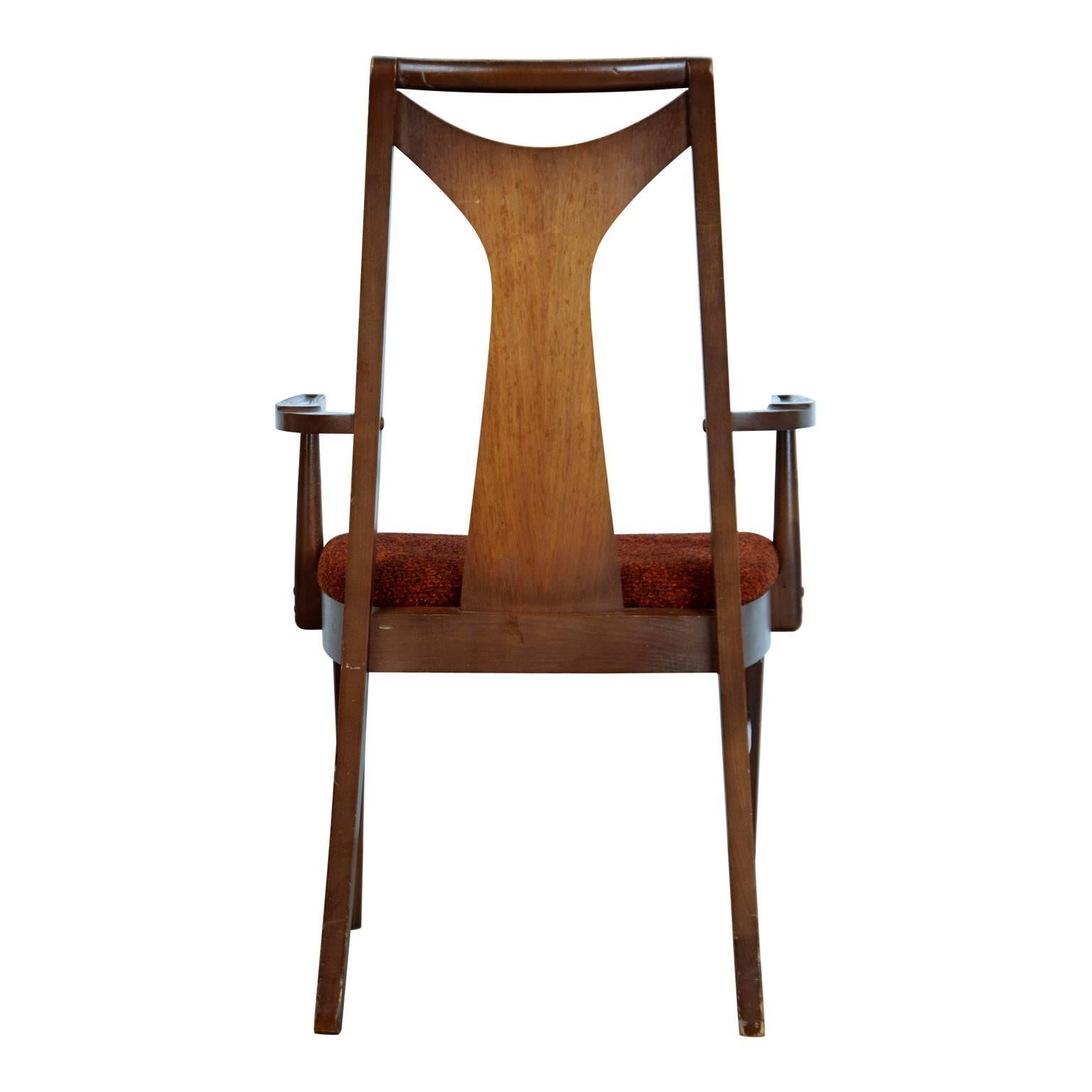 Mid-20th Century Broyhill Saga Walnut Dining Chairs, Set of Six, circa 1960