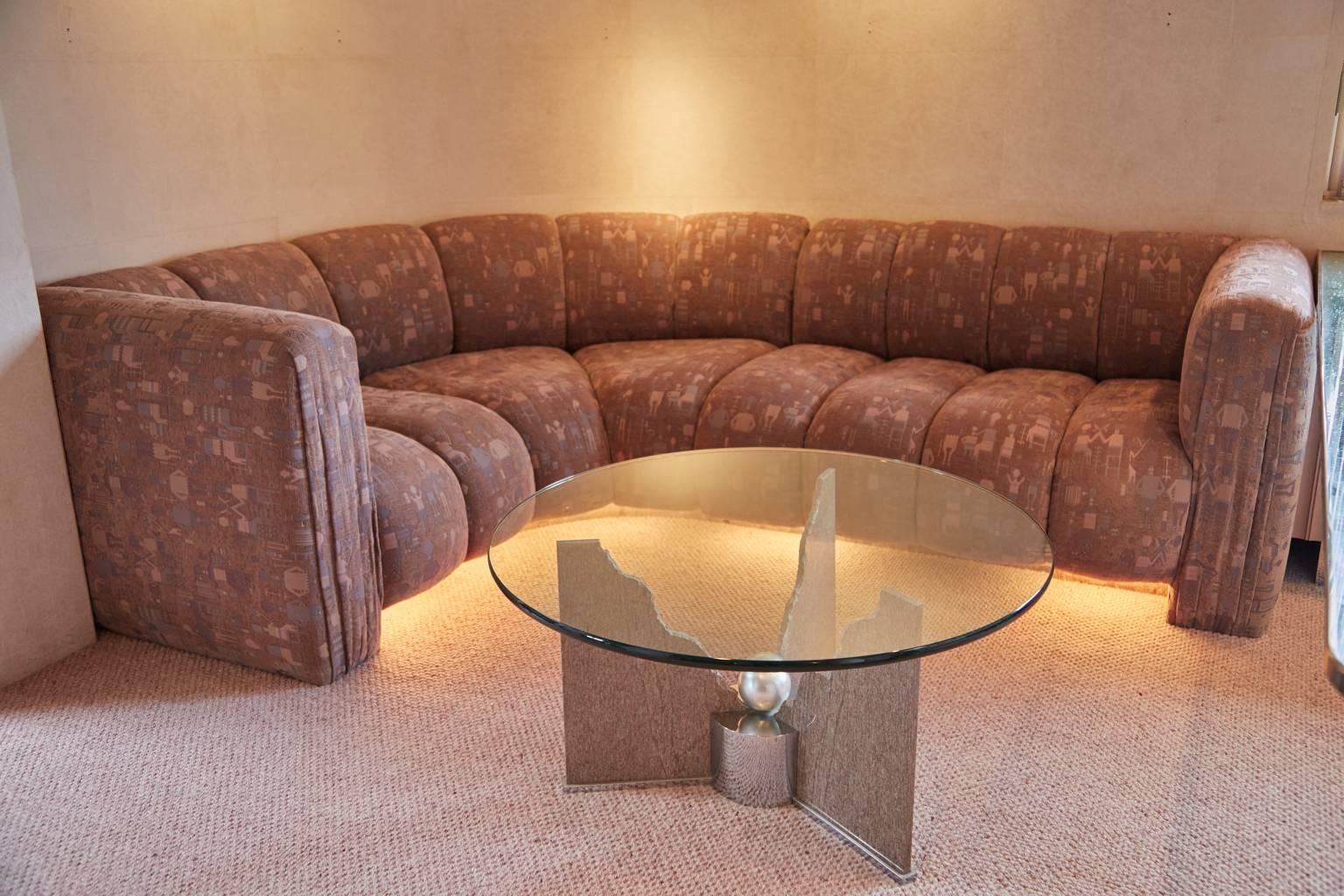 Custom Pink Granite Memphis Post-Modern Coffee Table by Steve Chase, Circa 1980 In Excellent Condition In Los Angeles, CA