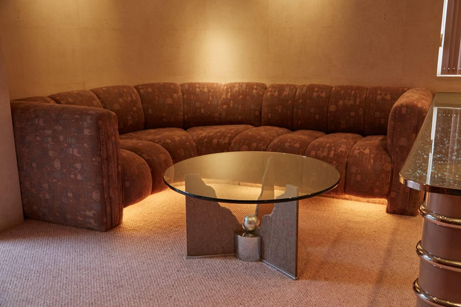 Late 20th Century Custom Pink Granite Memphis Post-Modern Coffee Table by Steve Chase, Circa 1980