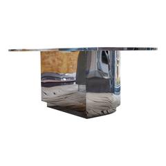 Custom Demilune Crackle Glass Tables by Steve Chase from Chase Designed Home, 2