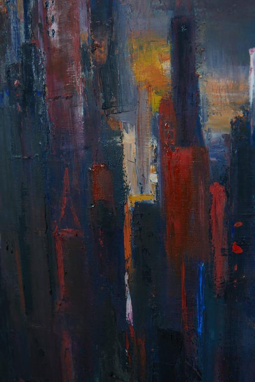 Large Cityscape Skyline Oil Painting, by Dietrich Grunewald for Van