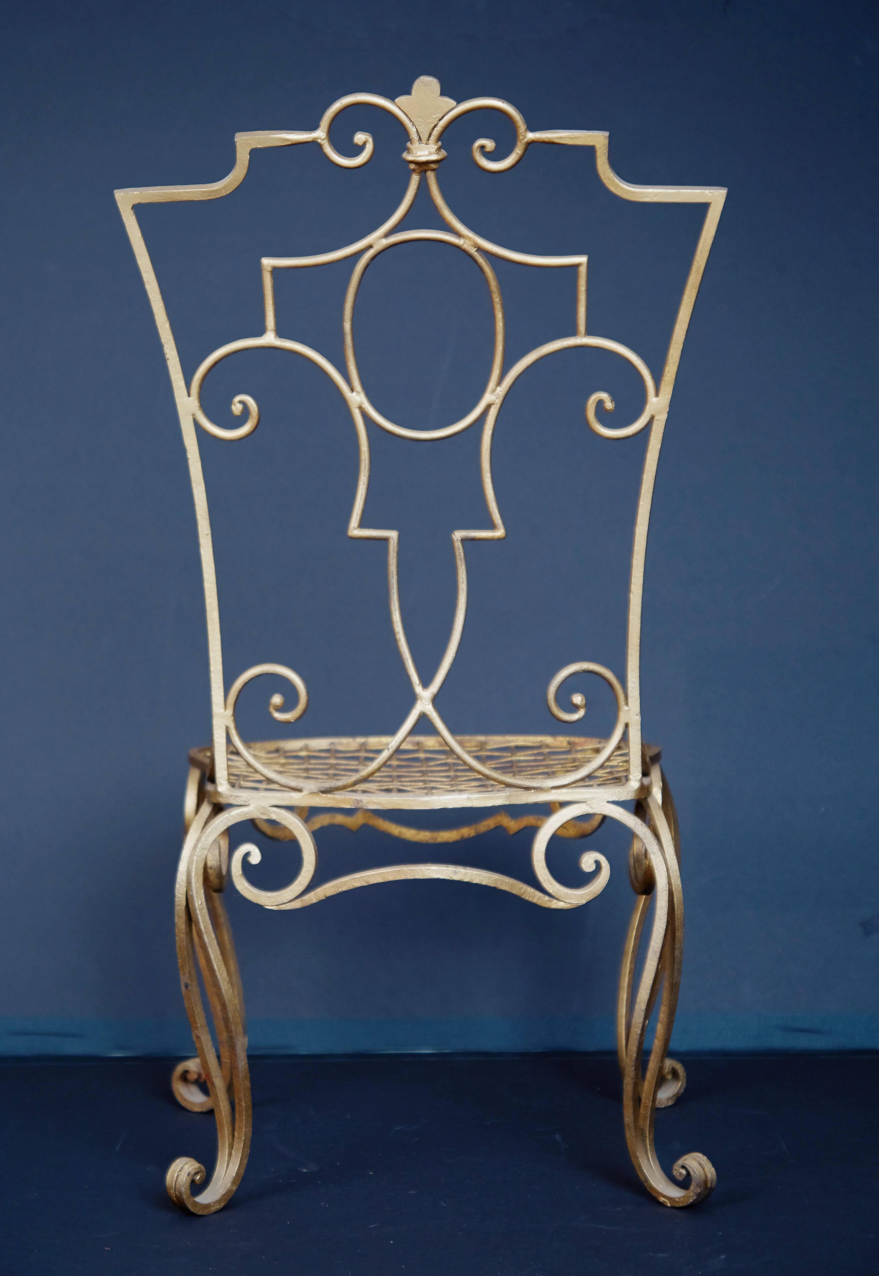 Jean Charles Moreux Iron Chair, France, circa 1930 In Excellent Condition In Los Angeles, CA