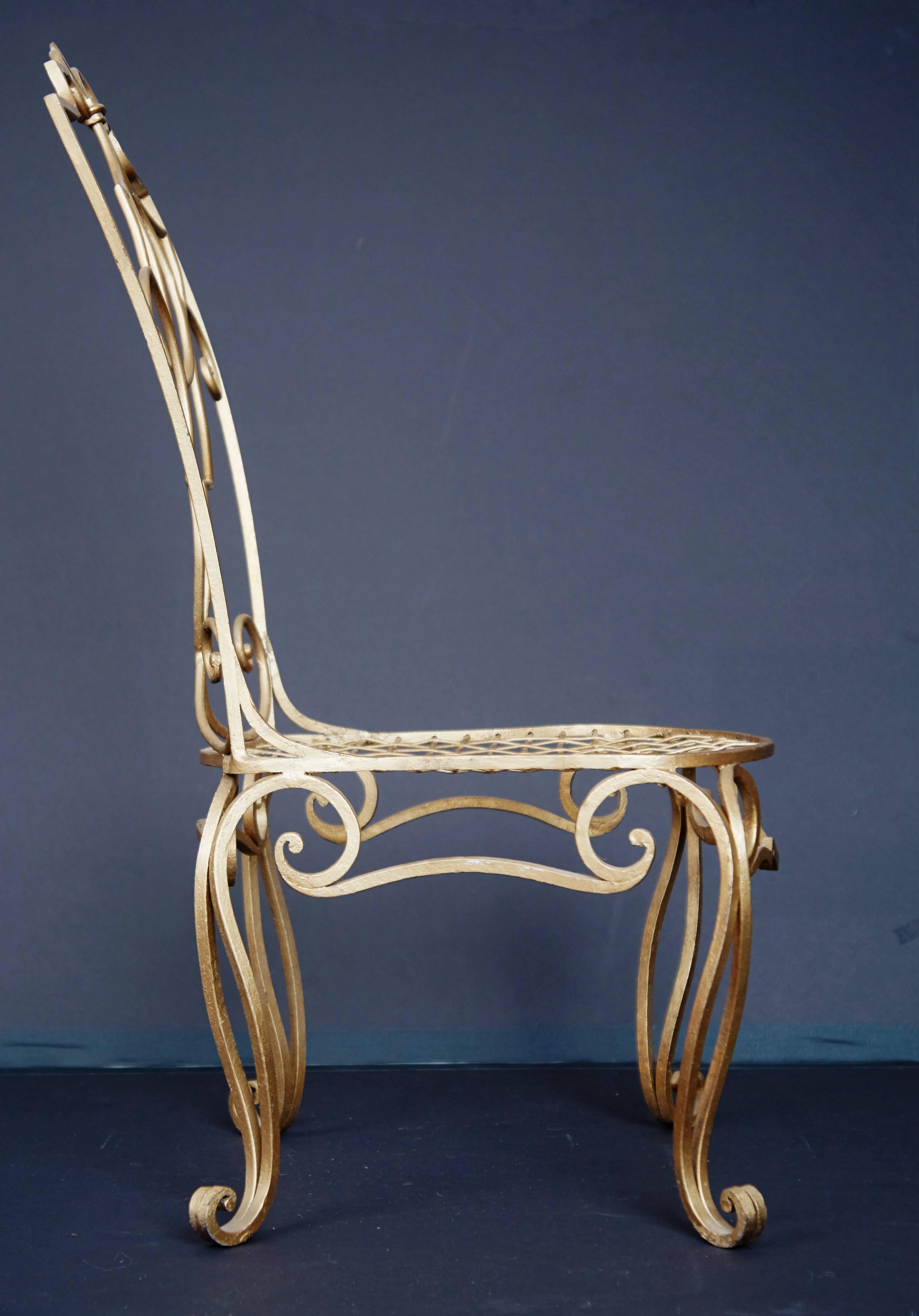 Art Deco Jean Charles Moreux Iron Chair, France, circa 1930