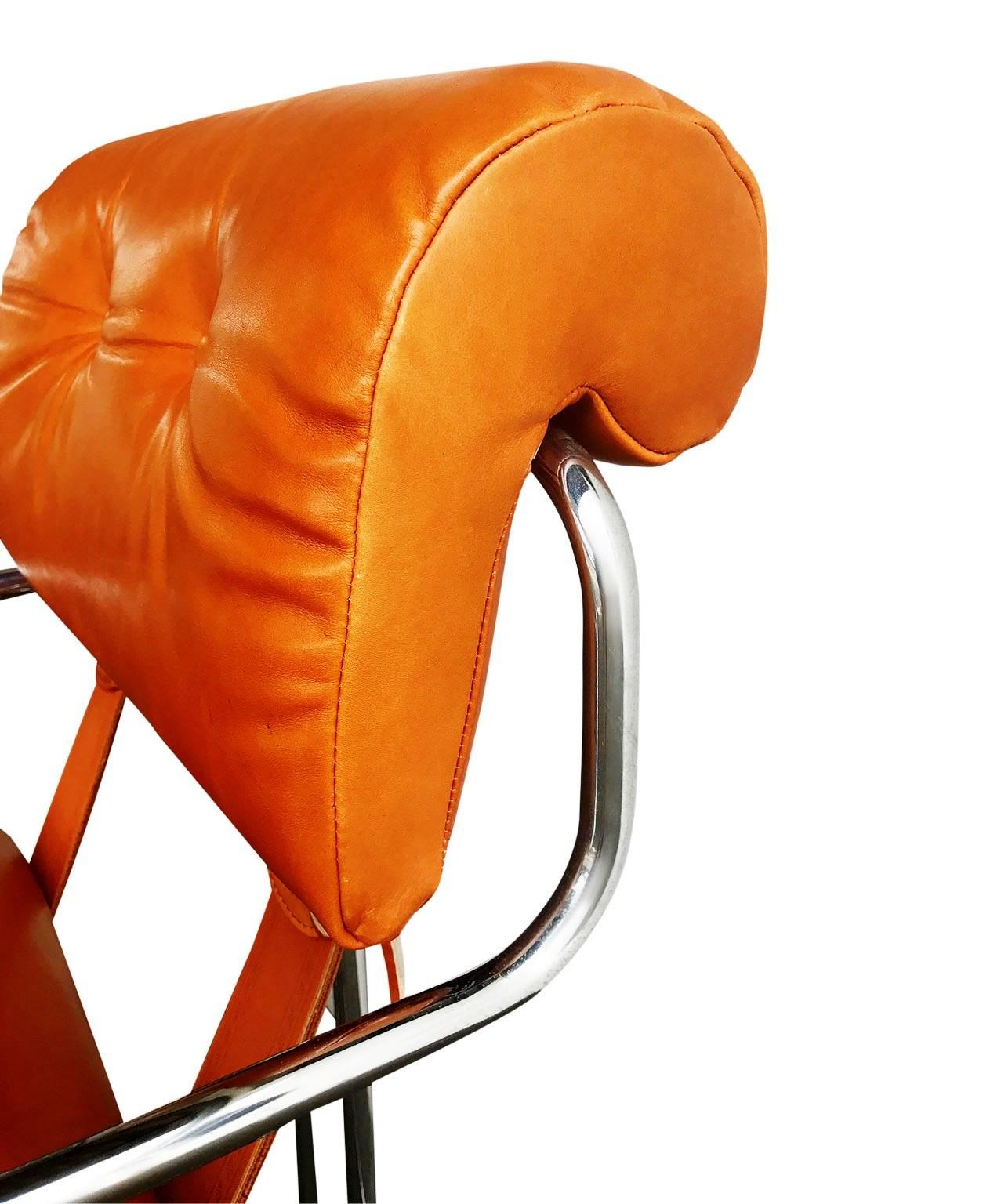 Steel Leather Tucroma Chair by Guido Faleschini for i4 Mariani