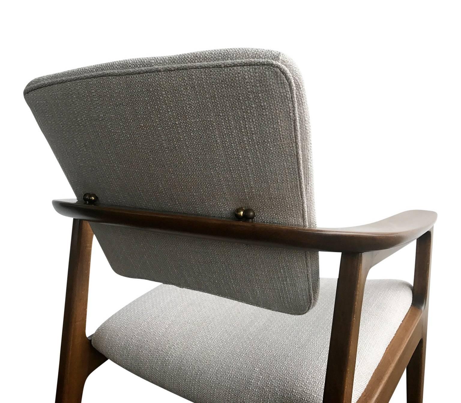 Brass Restored Tilt Back Chairs by Sigvard Bernadotte for France & Daverkosen
