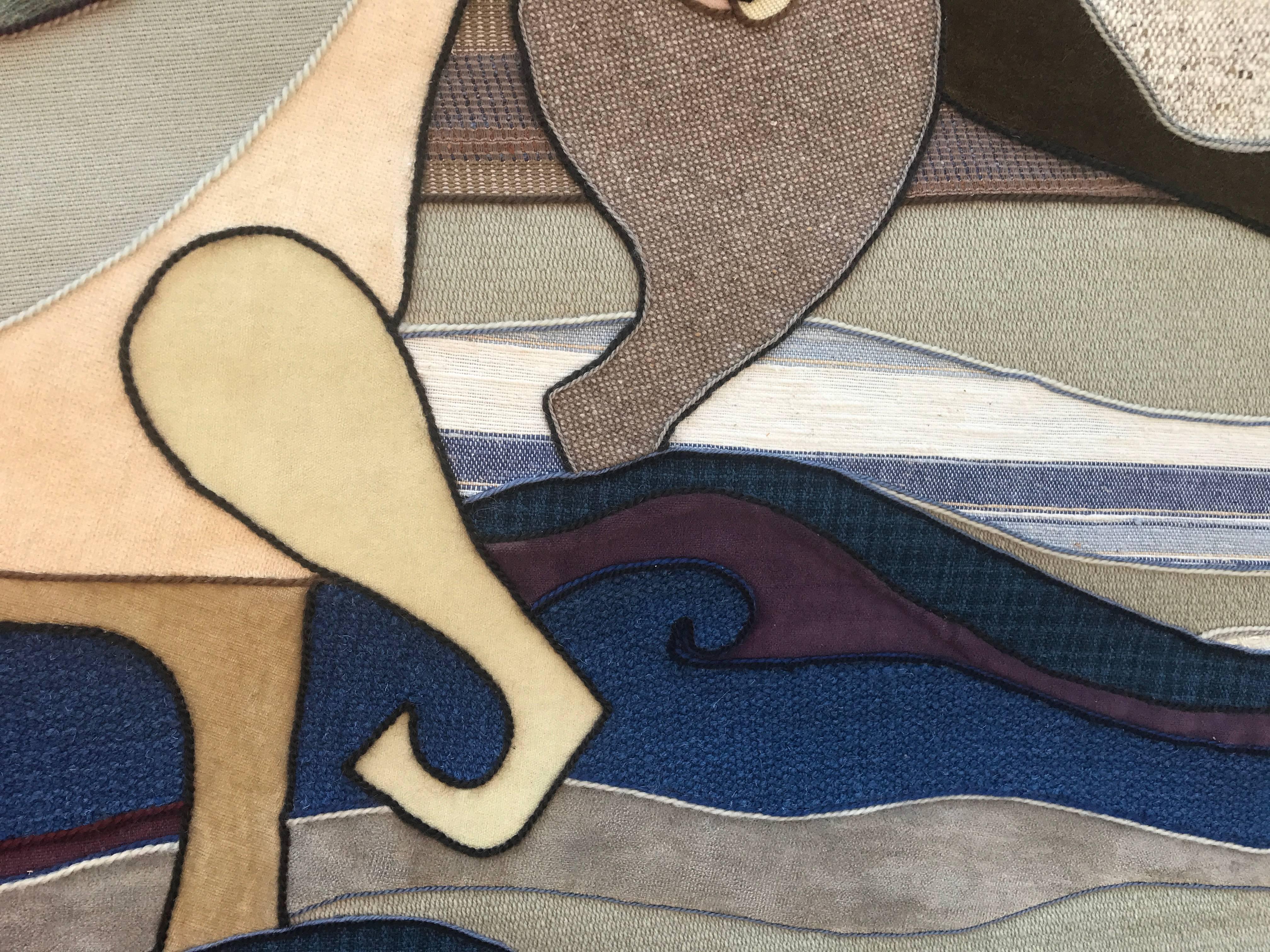 Mid-Century Modern Limited Edition Wild Horses Tapestry by Helen Webber Dated 1979