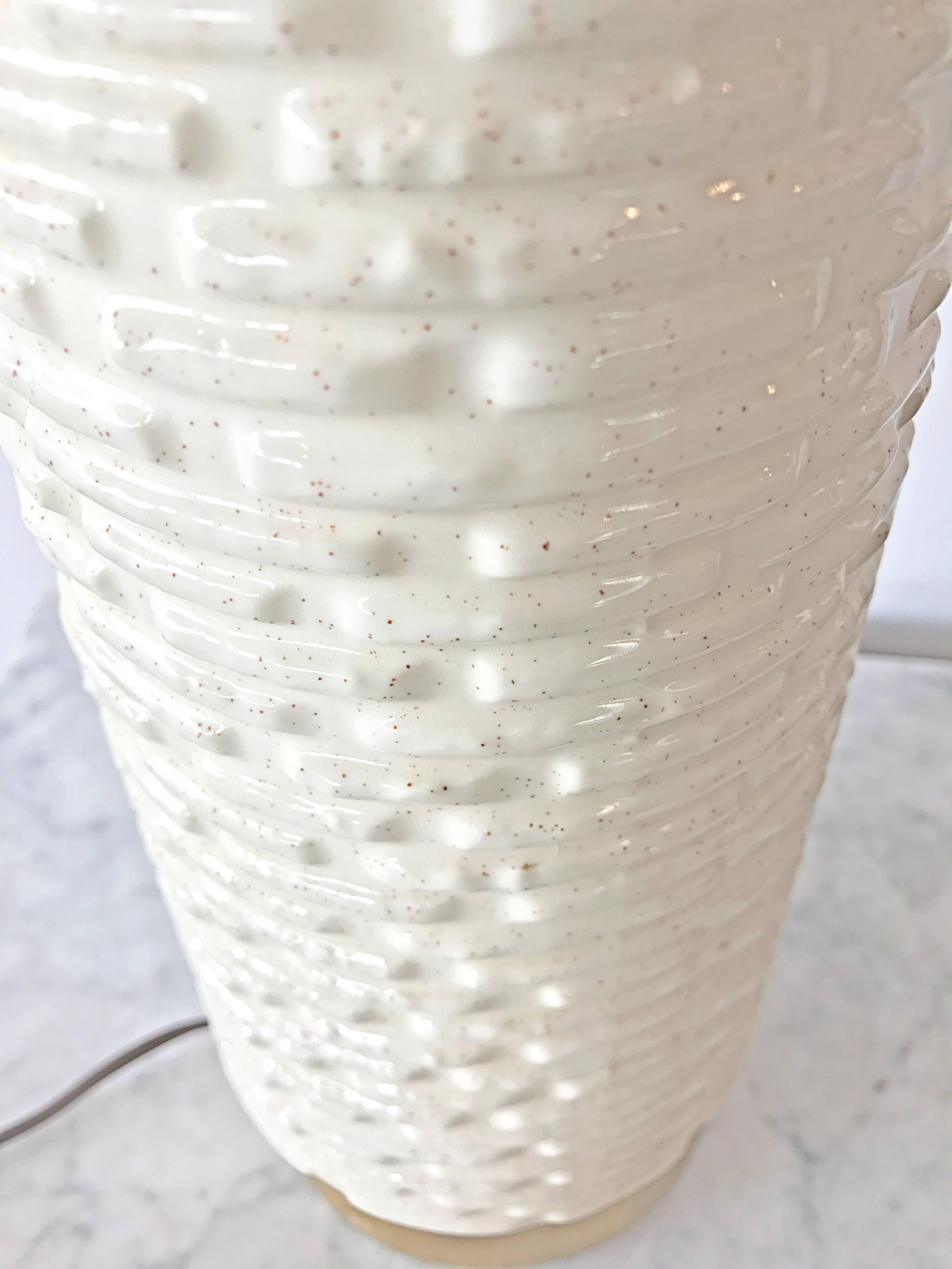 Mid-20th Century Textured Ceramic Midcentury Lamp, circa 1960