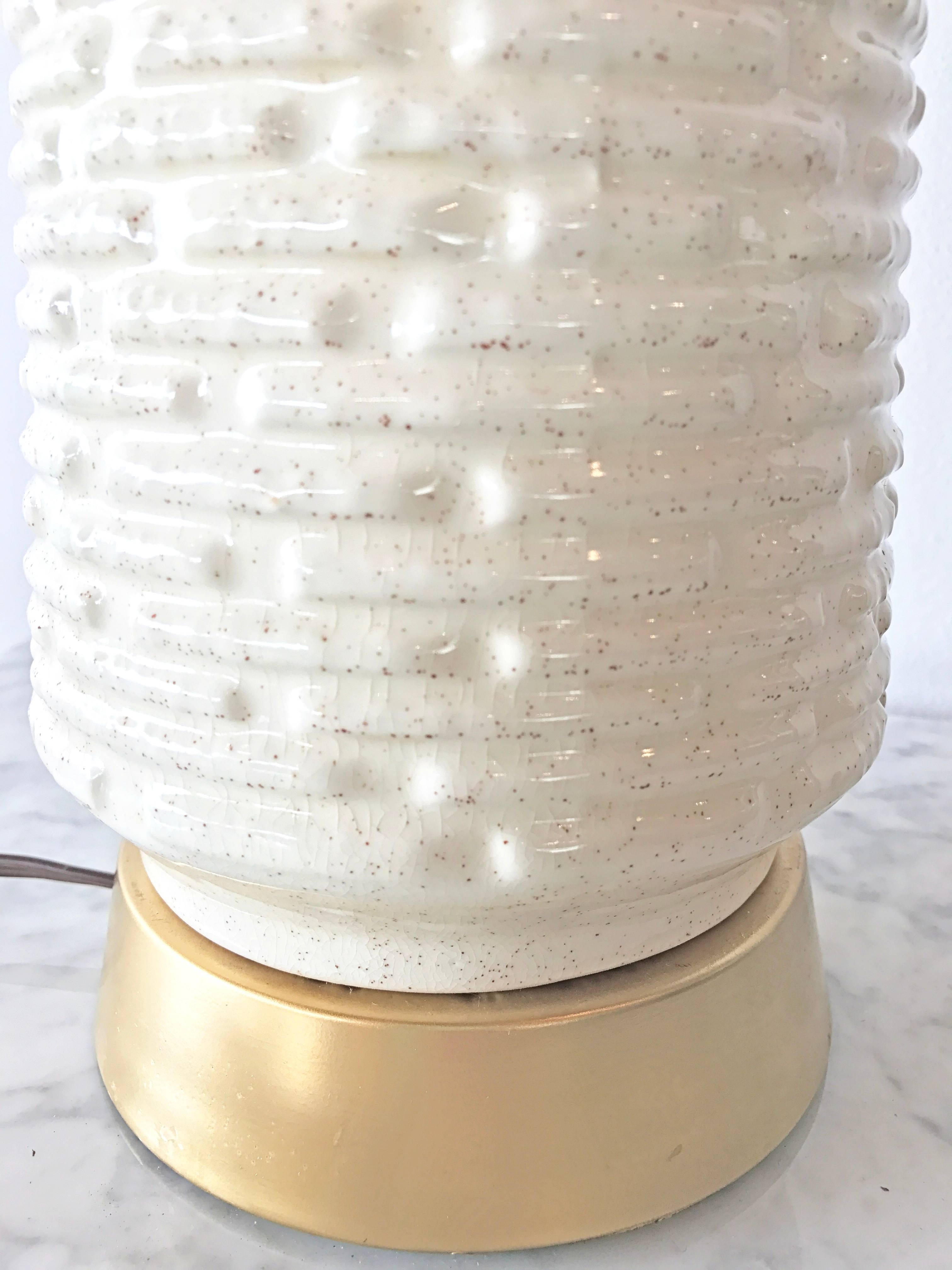 Textured Ceramic Midcentury Lamp, circa 1960 1