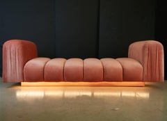 Custom Illuminating Pink Velvet Daybed by Steve Chase from Chase Designed Home