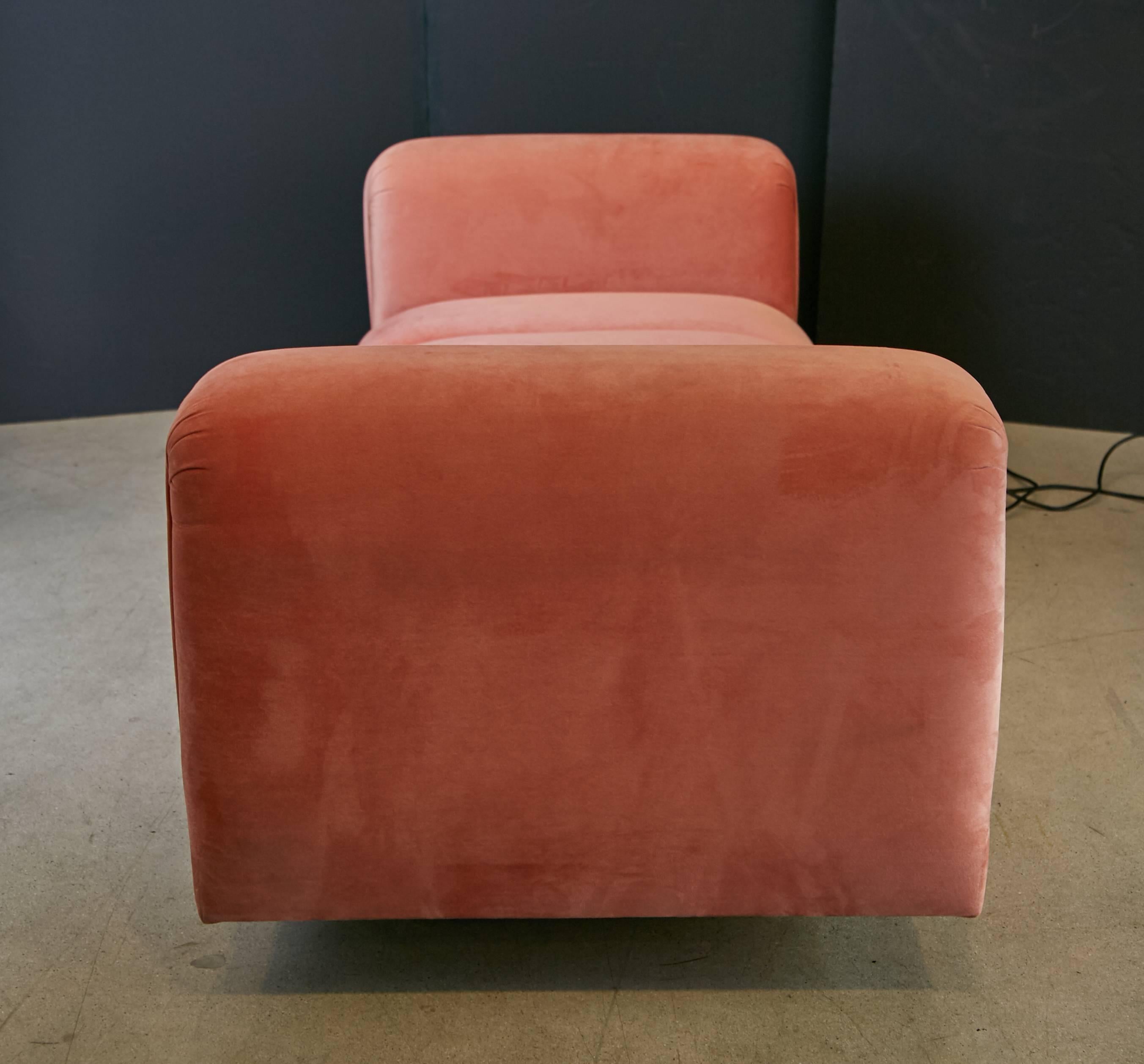 Modern Custom Illuminating Pink Velvet Daybed by Steve Chase from Chase Designed Home