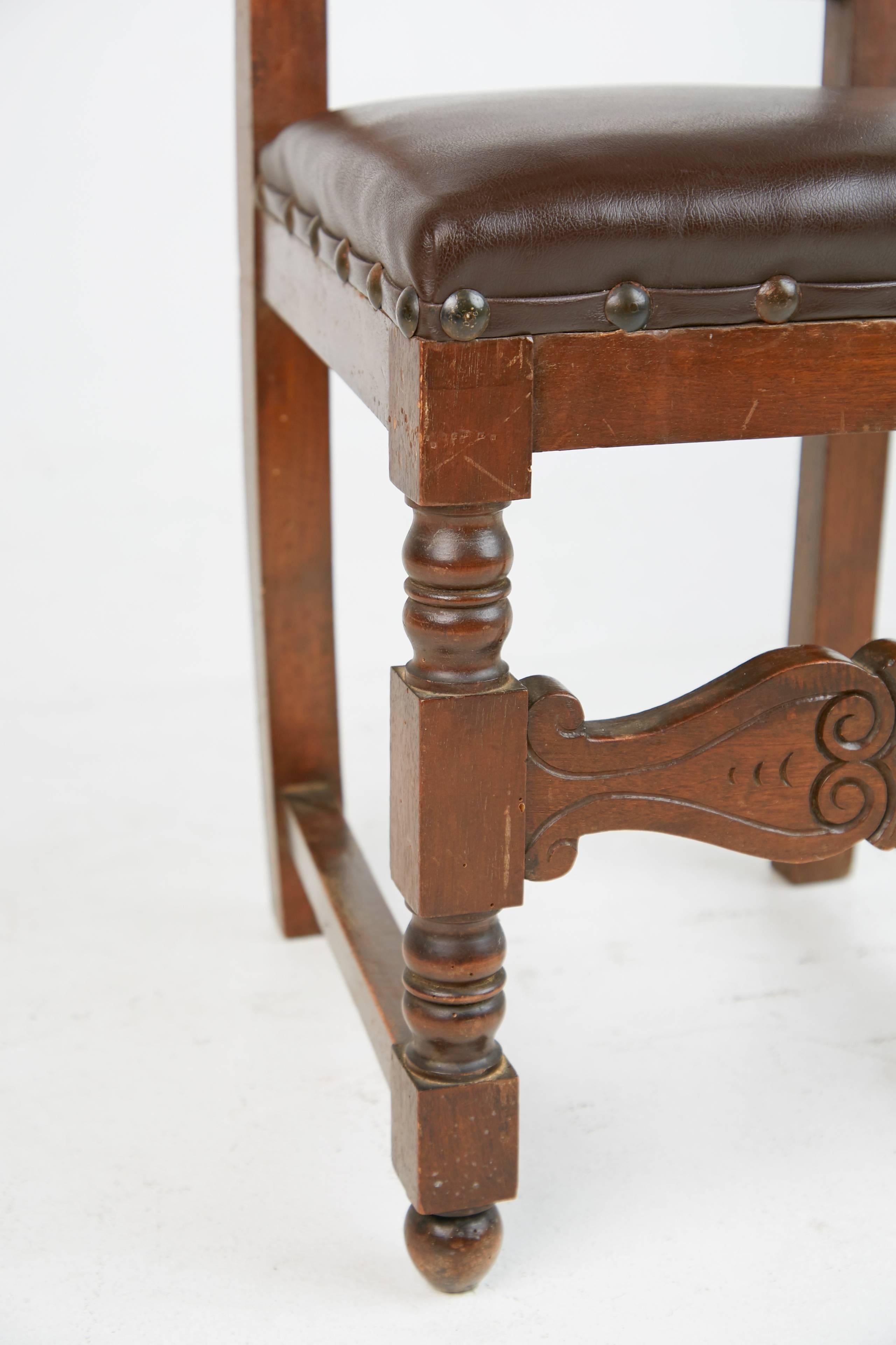 20th Century Italian Renaissance Revival Style Side Chairs, Pair