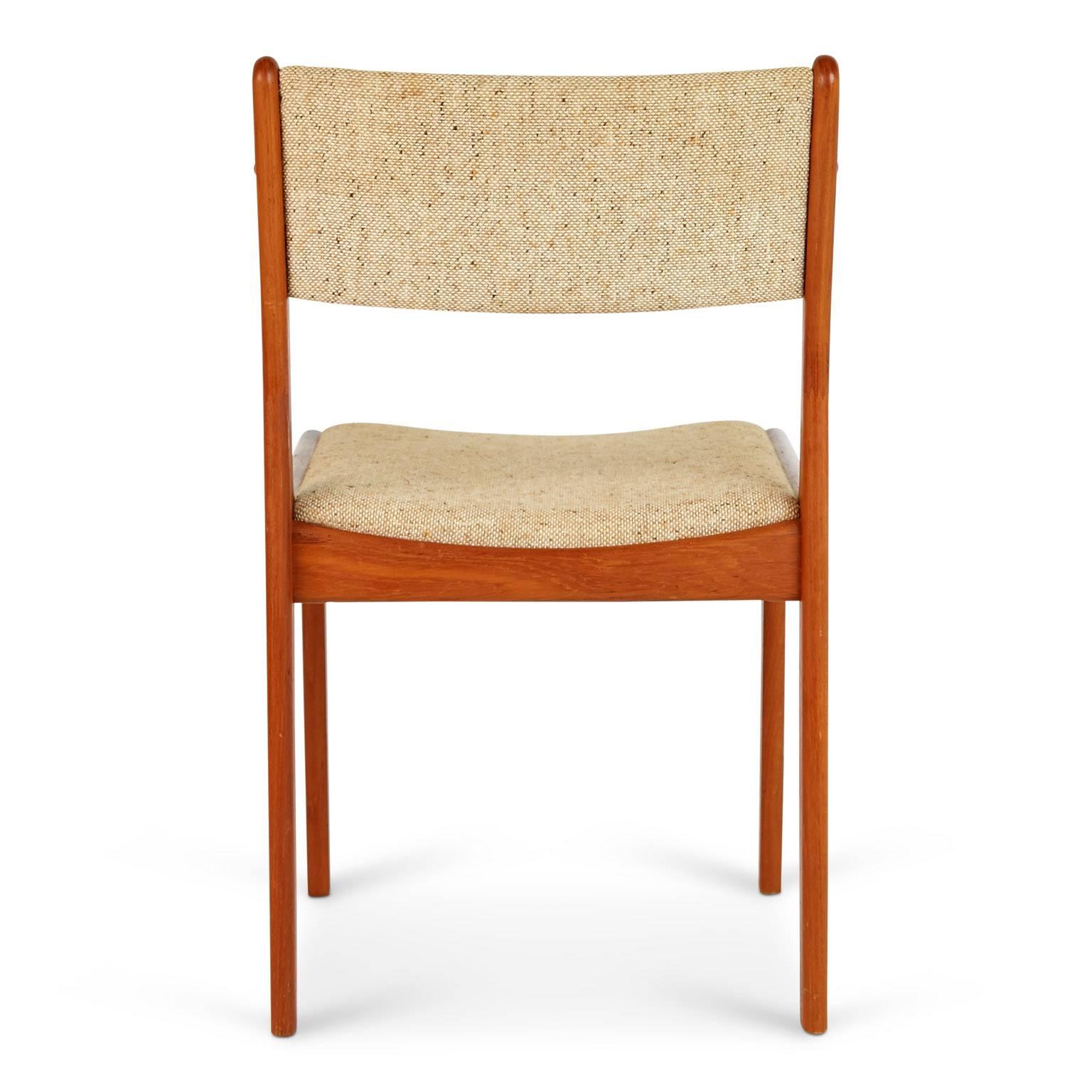 Mid-Century Modern D-Scan Teak Danish Modern Dining Chairs Set of Four