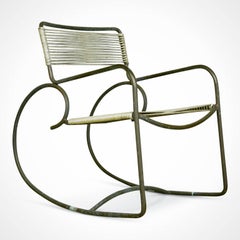 Signed Walter Lamb for Brown-Jordan Bronze Outdoor Rocking Chair, circa 1950