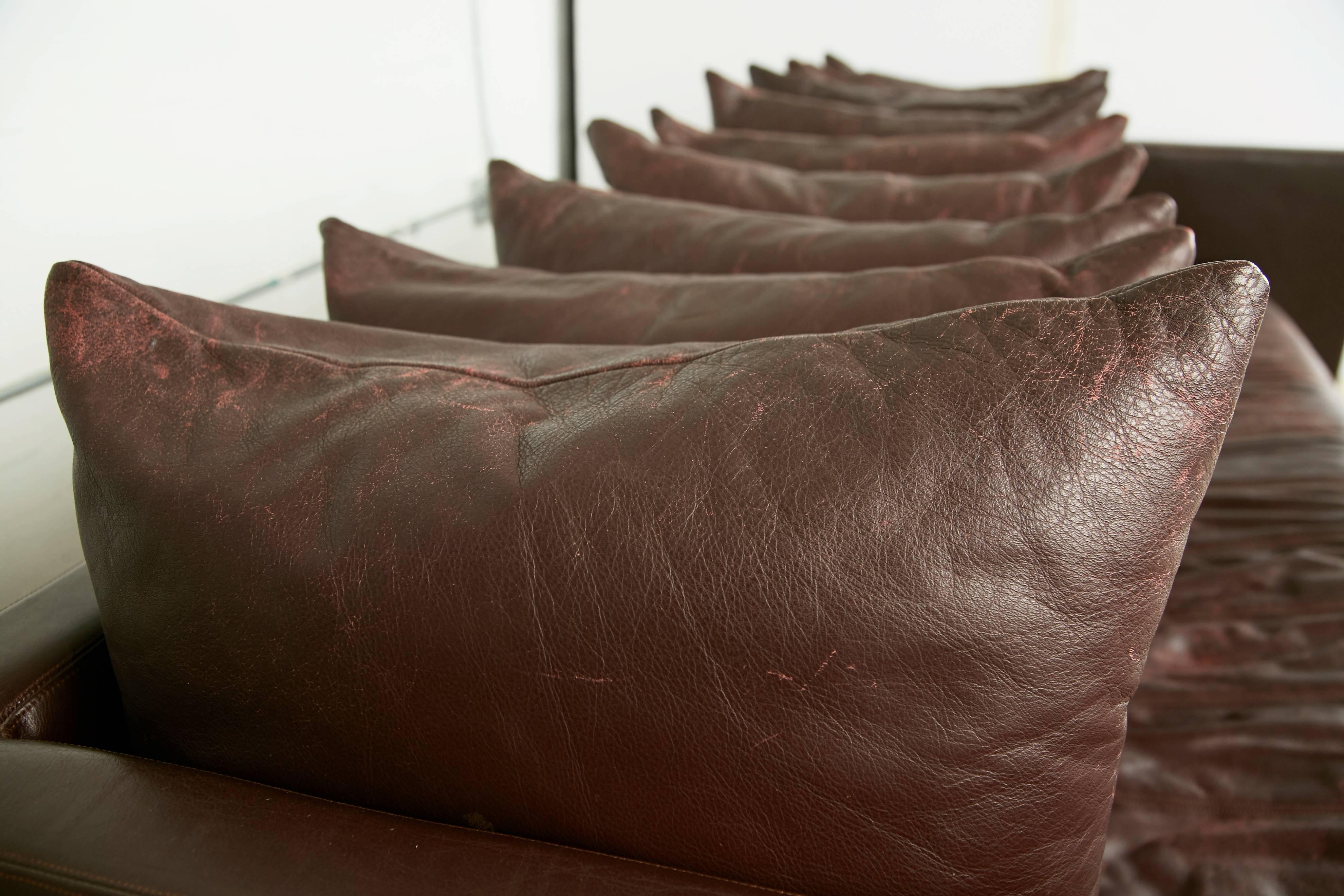 Late 20th Century Architectural Leather Sofa by Joseph D'Urso for Knoll International, circa 1980