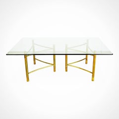 Mastercraft Brass Dining Table with Triangular Bases, circa 1970