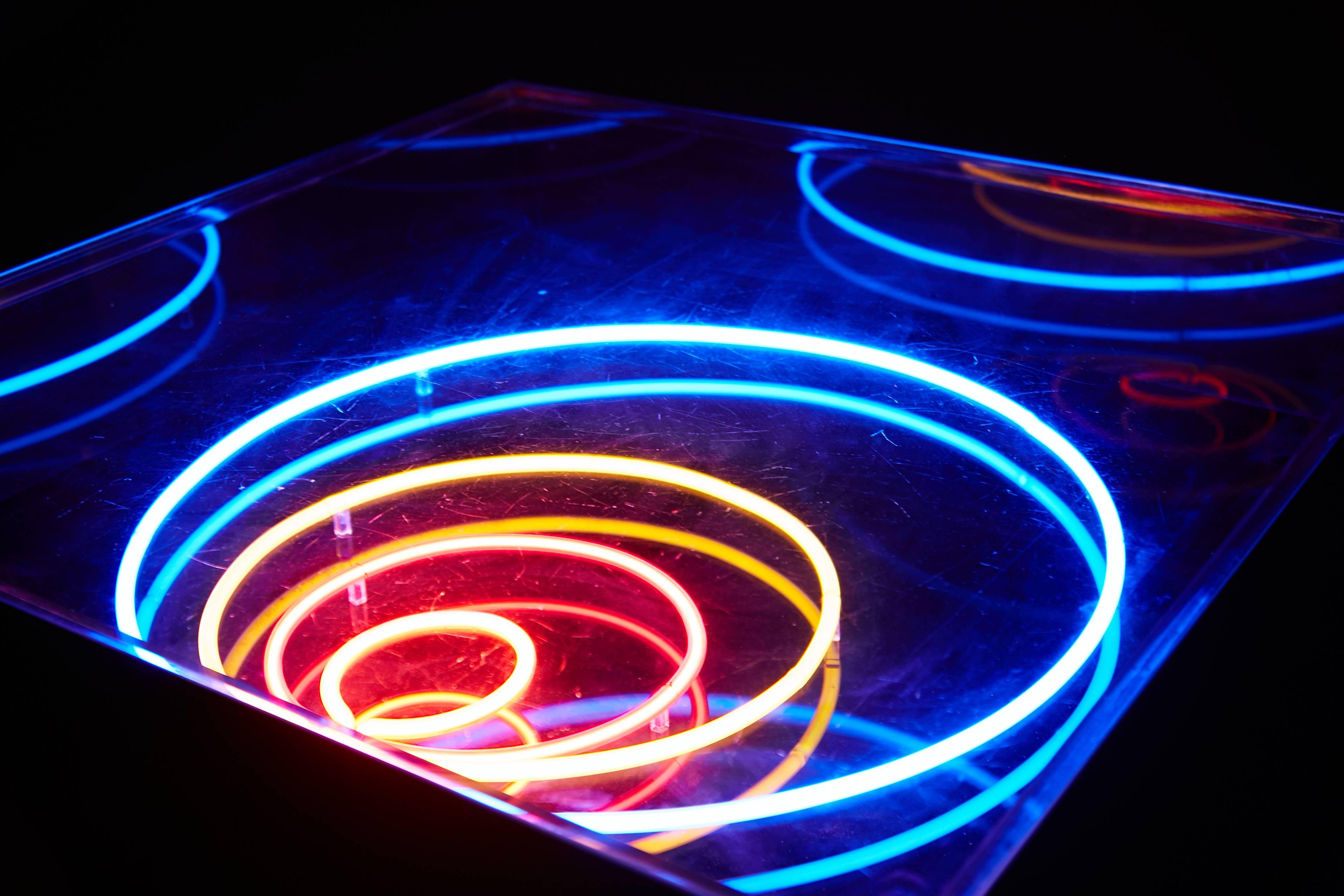 Post-Modern Neon Sculpture Cocktail Table by Rudi Stern for Let There Be Neon, circa 1976