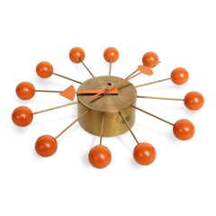 George Nelson Orange Ball Clock for Howard Miller, circa 1950