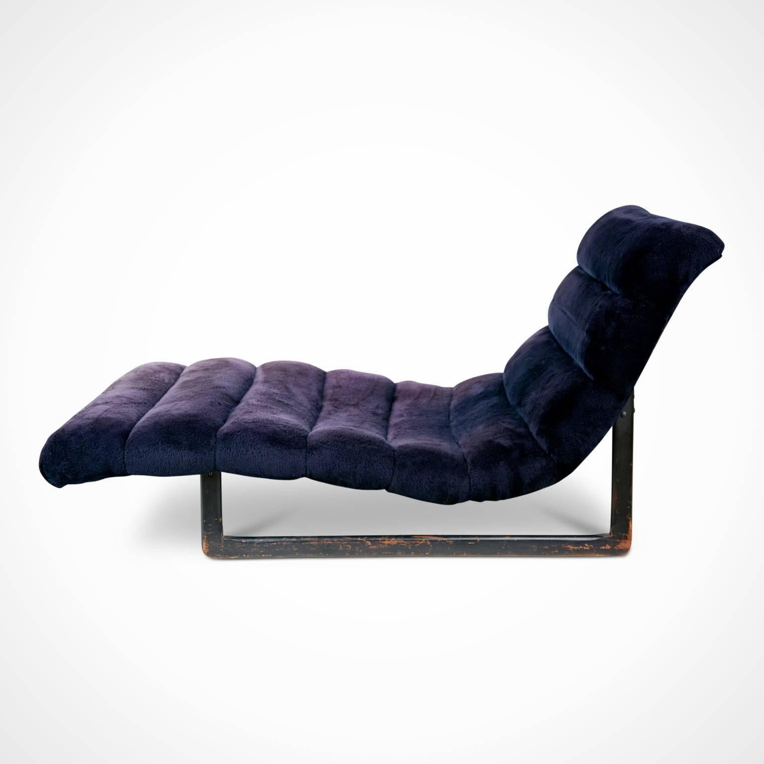 Faux Fur Adrian Pearsall Chaise Lounge for Craft Associates, circa 1960
