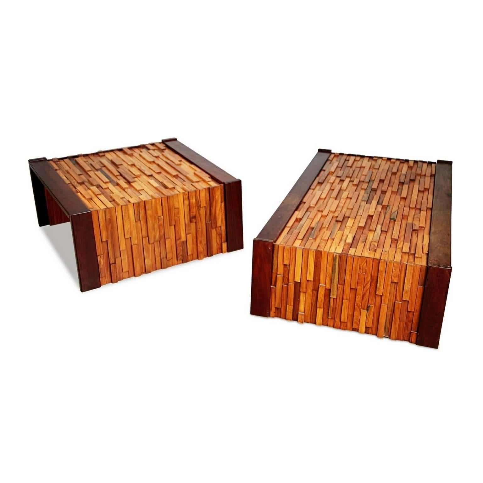 Jacaranda Percival Lafer Exotic Wood Long Coffee Table for L'atelier De Sao Paulo, Brazil
