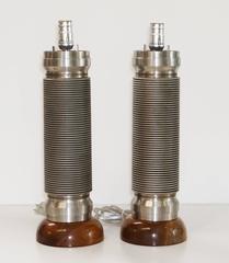 Flexor Rocket Engine Parts Lamps on Wood Bases