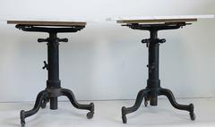 Industrial Adding Machine Tables with Marble Tops