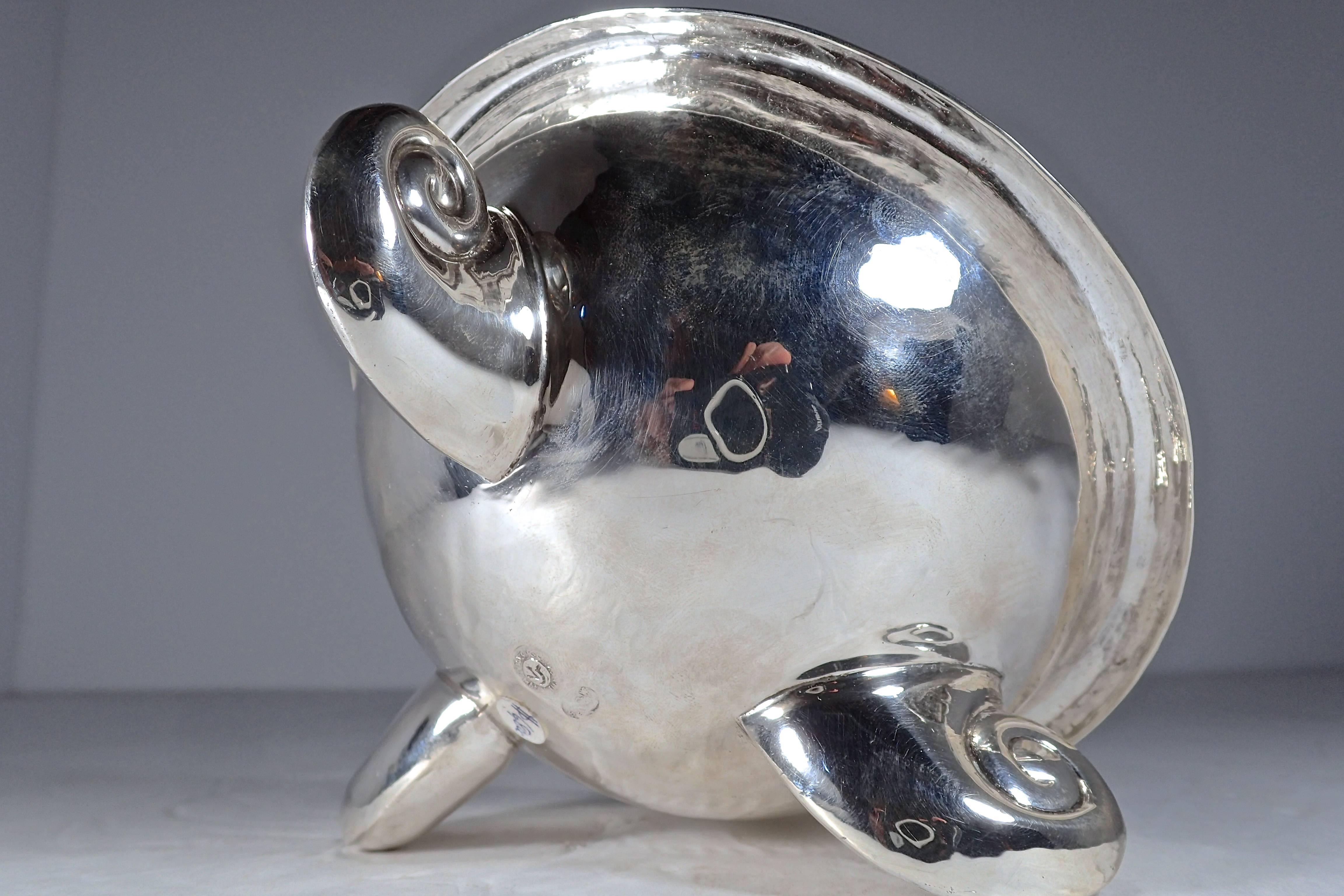 Mid-Century Modern William Spratling Nautilus Footed Bowl For Sale