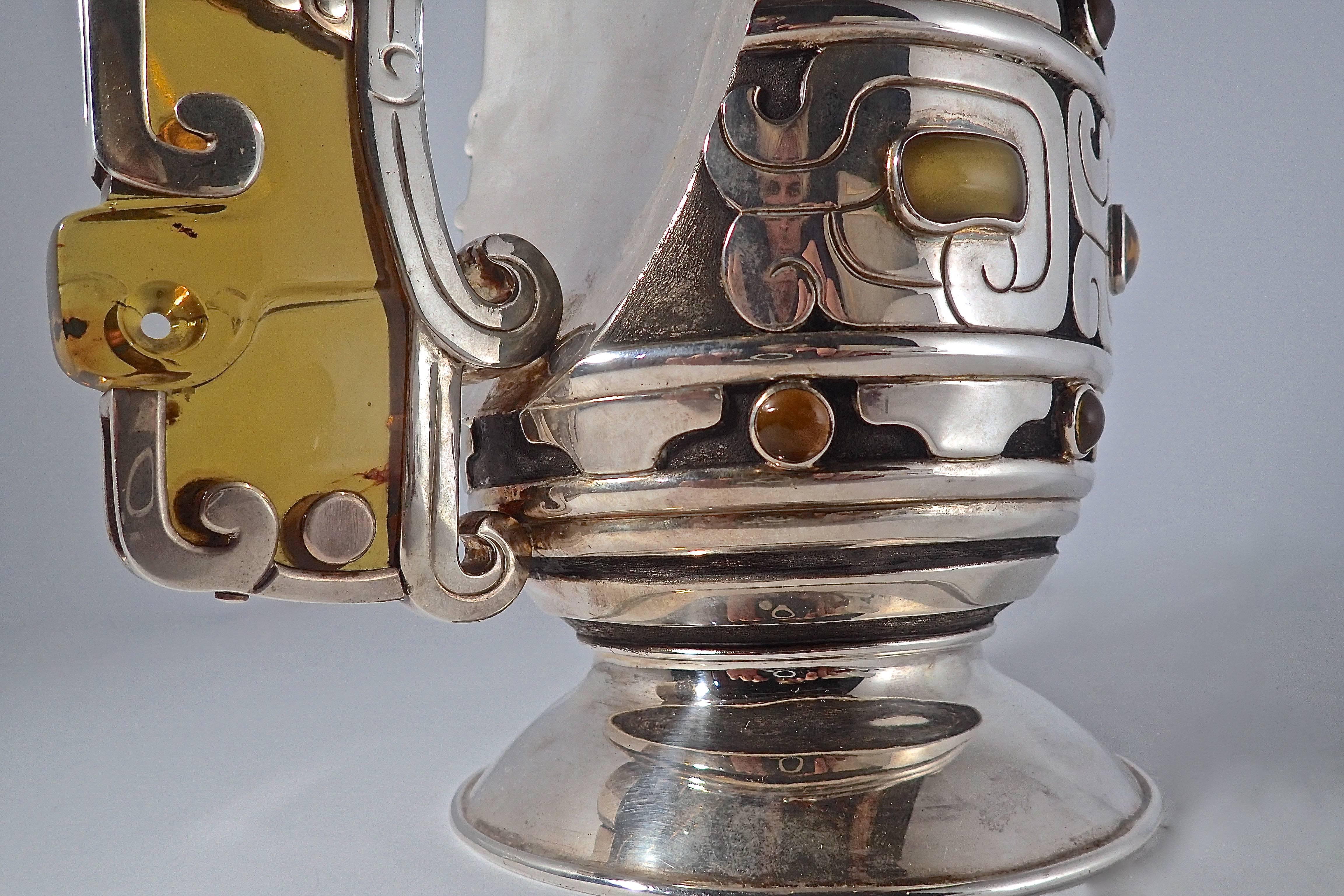 Mexican Ezequiel Tapia Amber Pitcher For Sale