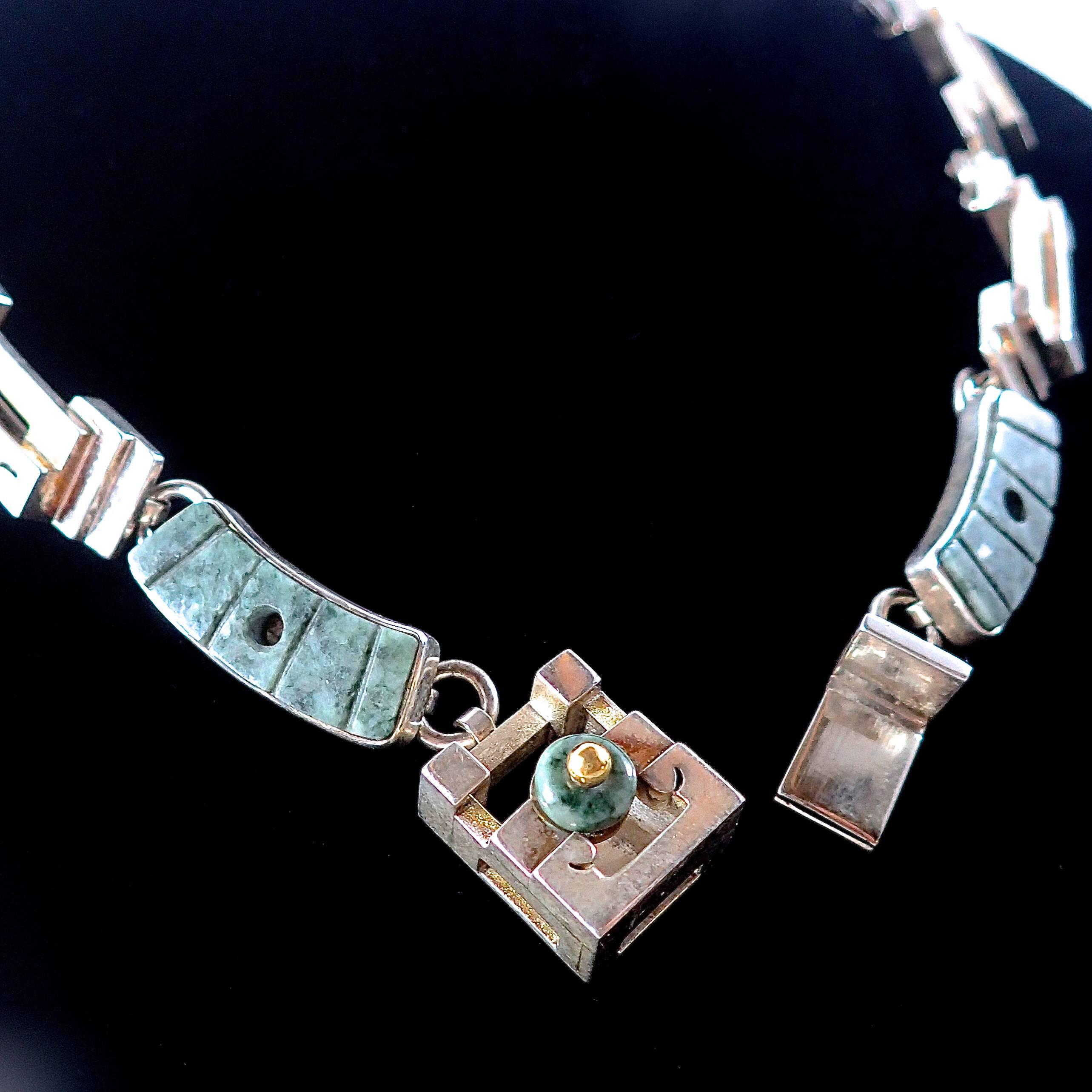 Olmec Face Necklace by Sergio Gomez For Sale 1