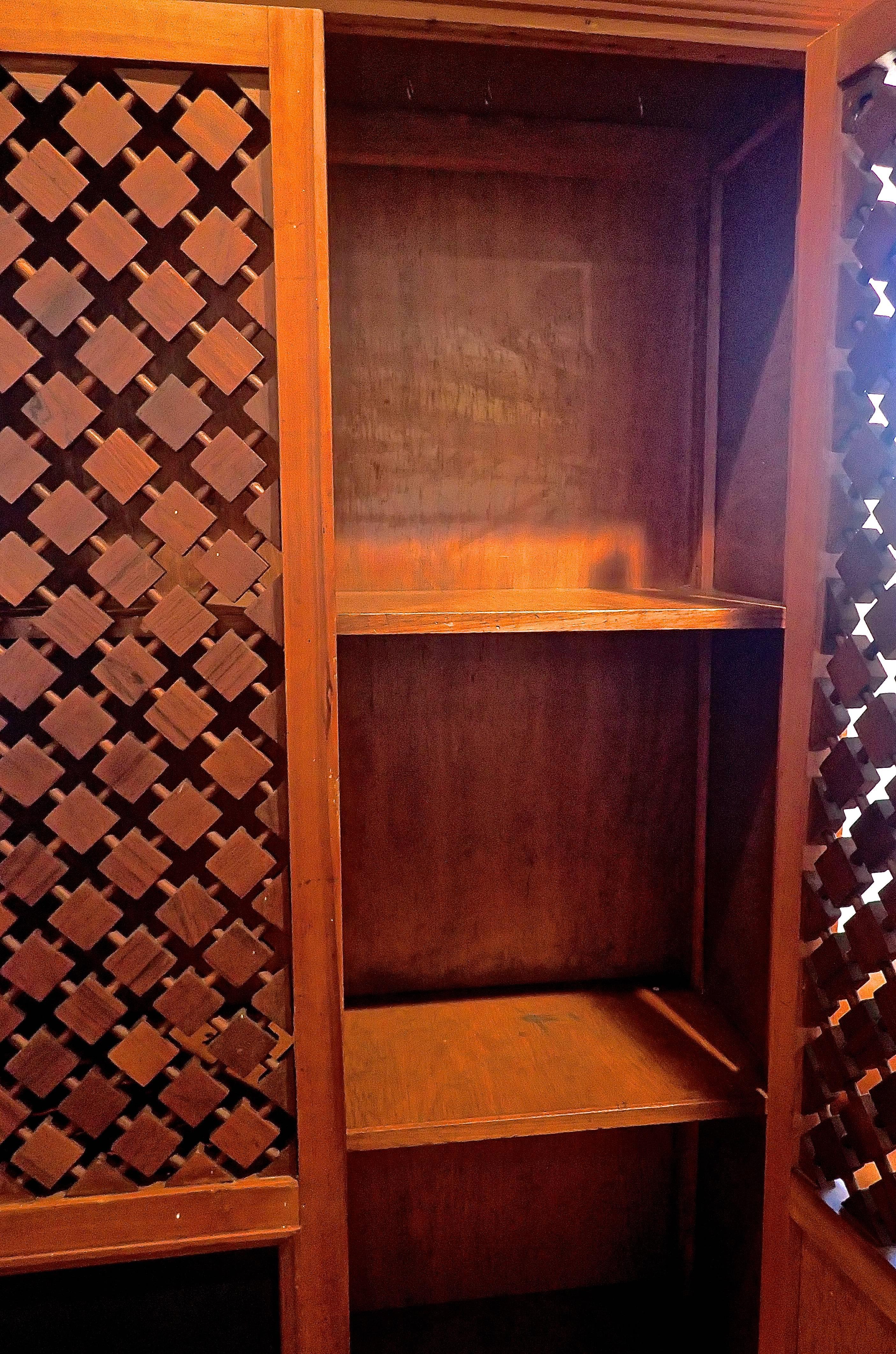 Mid-Century Modern Alejandro Rangel Hidalgo Leather Inset Cabinet  For Sale