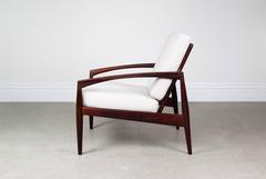 Paire de chaises longues Kai Kristiansen en bois de rose avec couteau en papier
