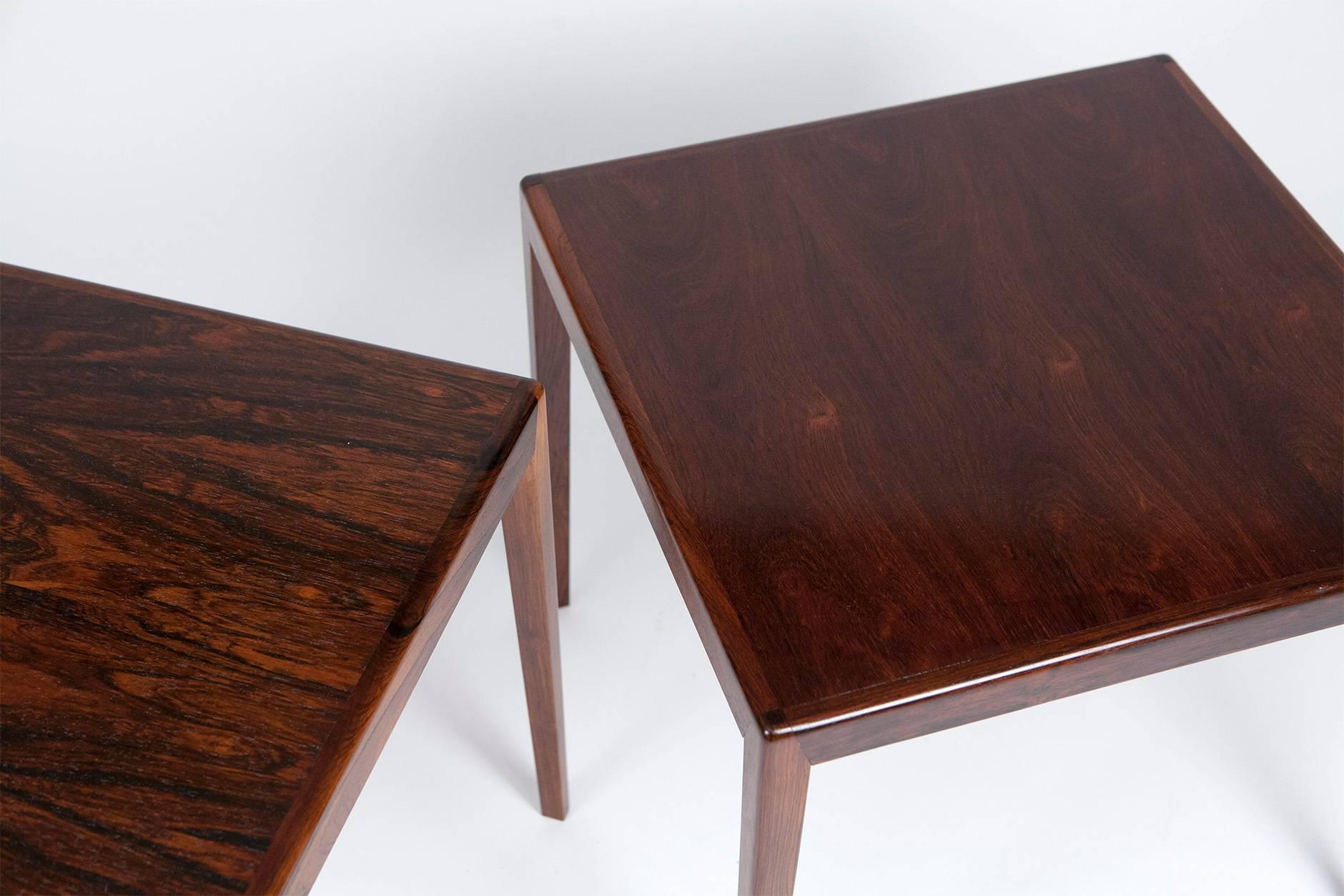 Mid-20th Century Danish Rosewood Side Tables, circa 1960