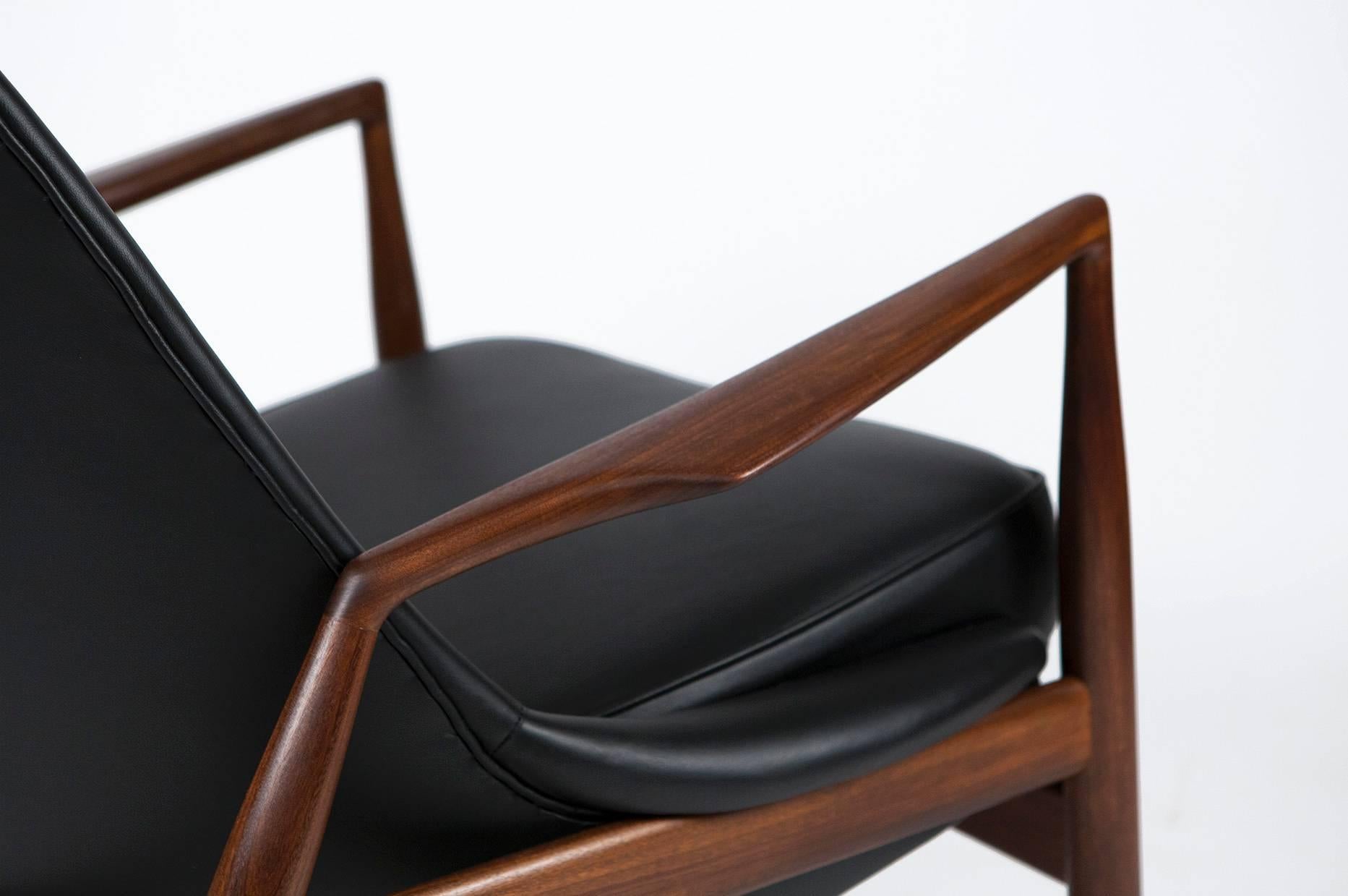 Leather Ib Kofod-Larsen 'Seal' Lounge Chair, 1950s