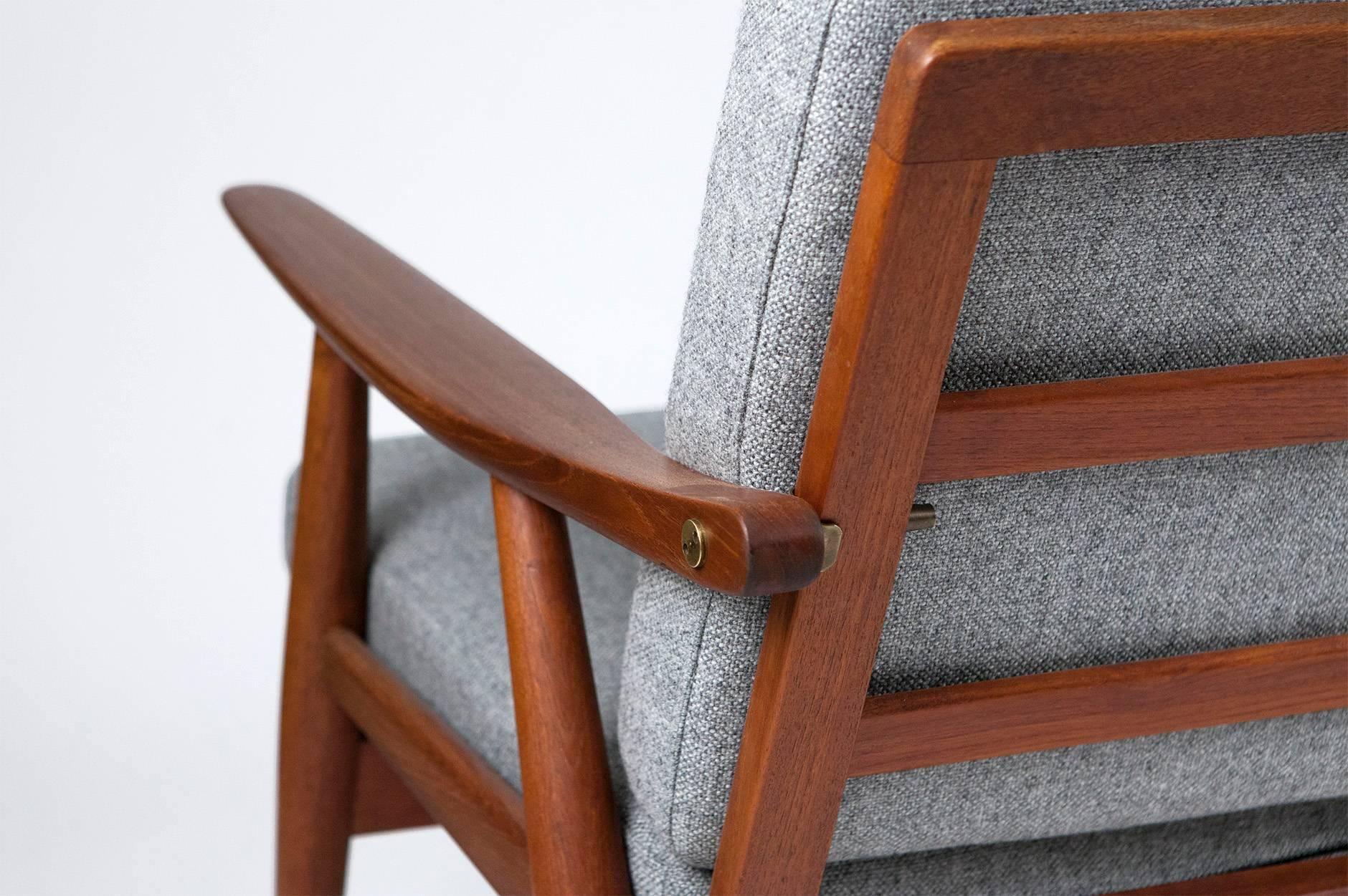 Wool Hans Wegner GE-270 Teak Sofa