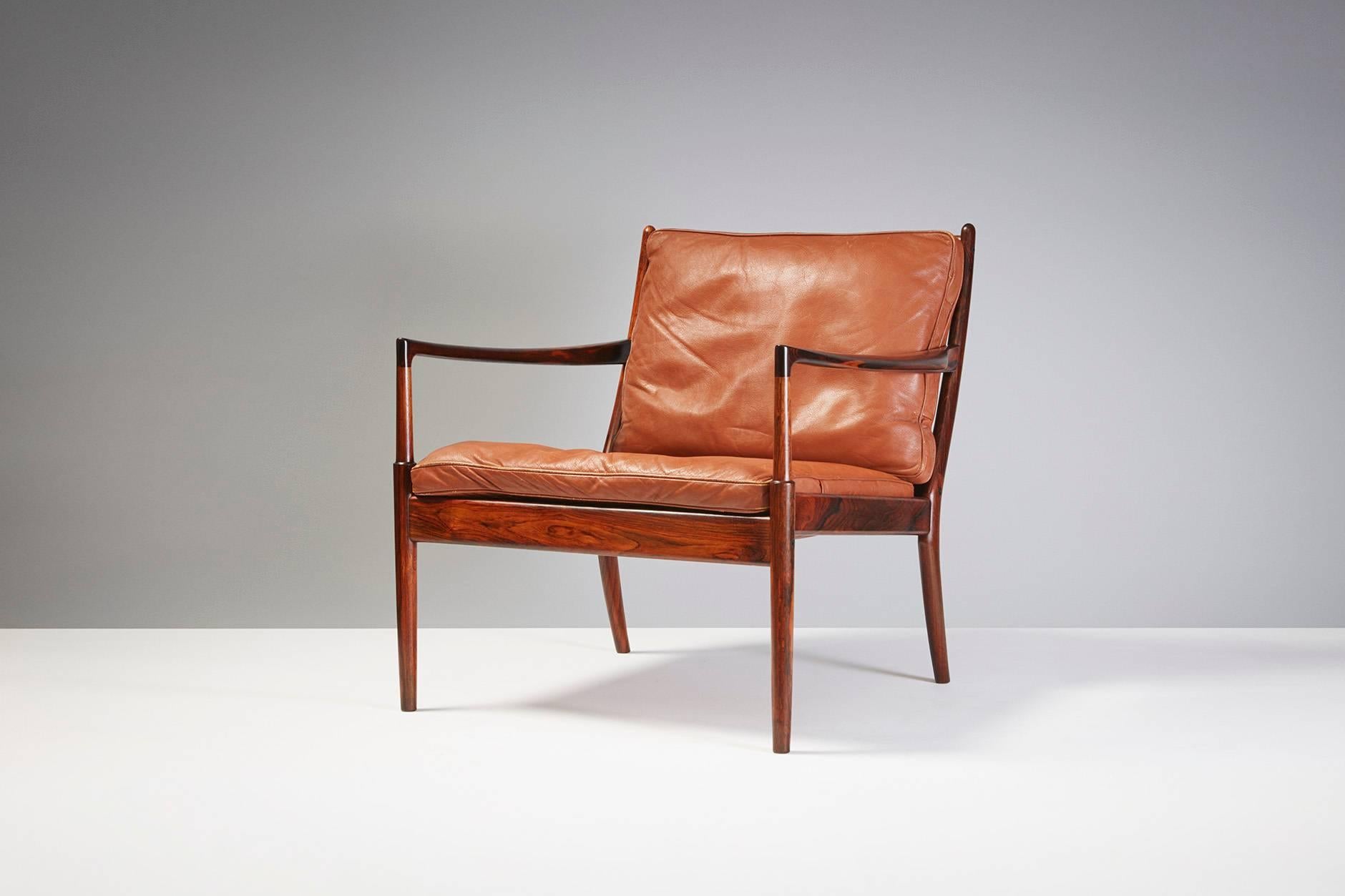 Swedish Pair of Ib Kofod-Larsen 'Samso' Rosewood Lounge Chairs, circa 1960s