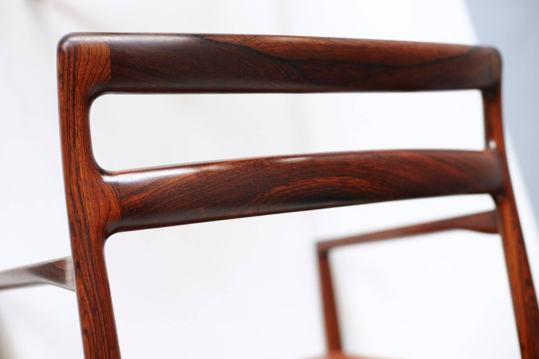 Johannes Norgaard Pair of Rosewood Armchairs, circa 1960 In Fair Condition In London, GB