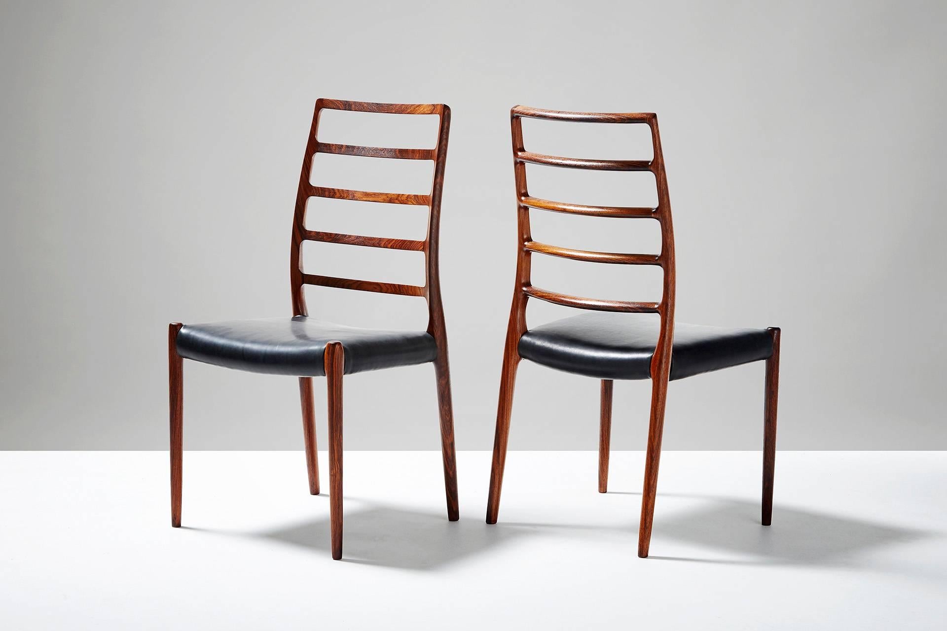 Late 20th Century Niels Moller Model 82 Chairs, circa 1970