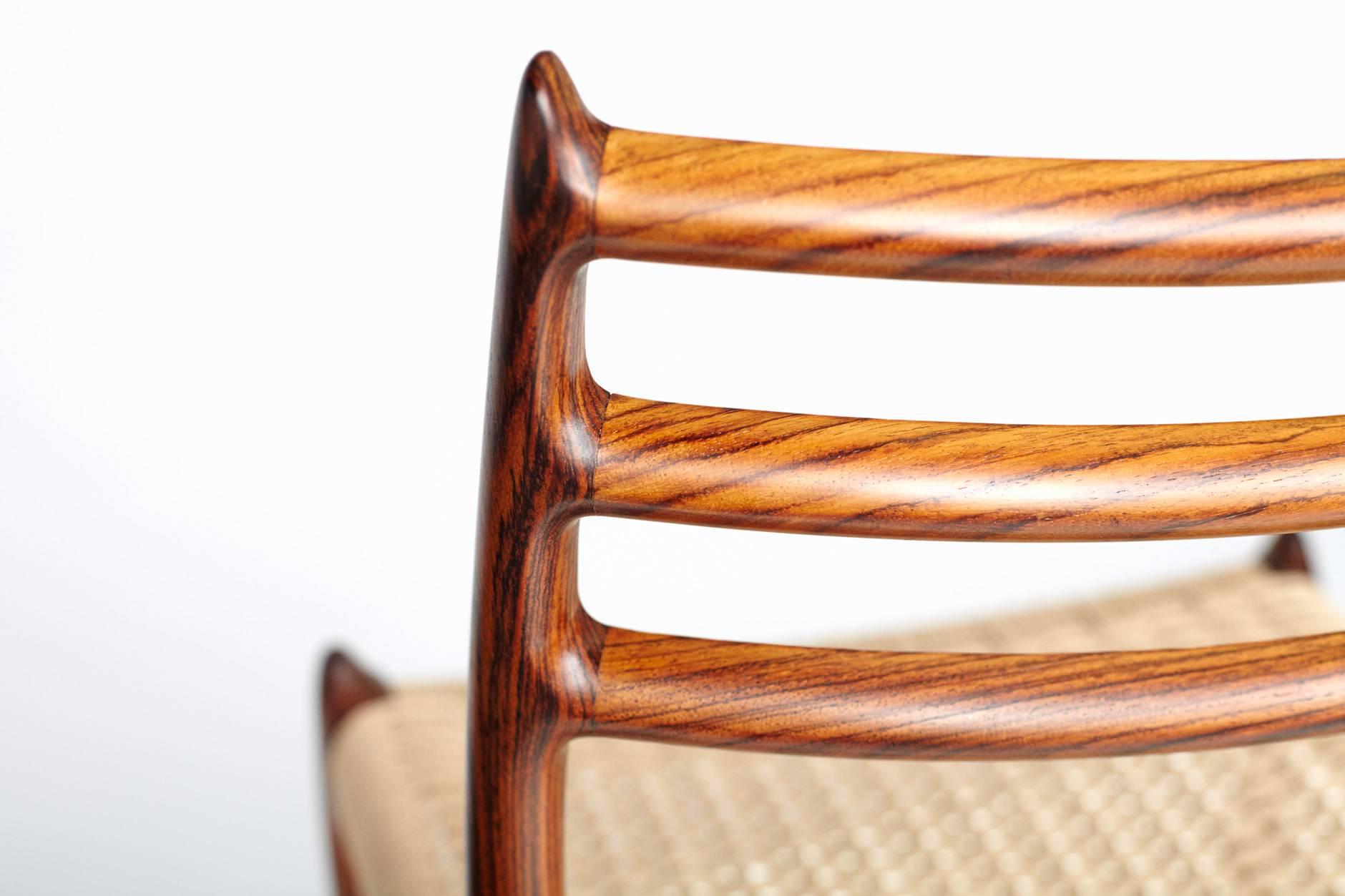 Mid-20th Century Niels Møller Model 78 Rosewood Papercord Chairs For Sale