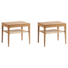 Severin Hansen Model 35 Oak Nightstands with Cane Shelf - New Edition