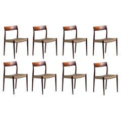 Set of 8 Niels Møller Model 77 Dining Chairs, 1959