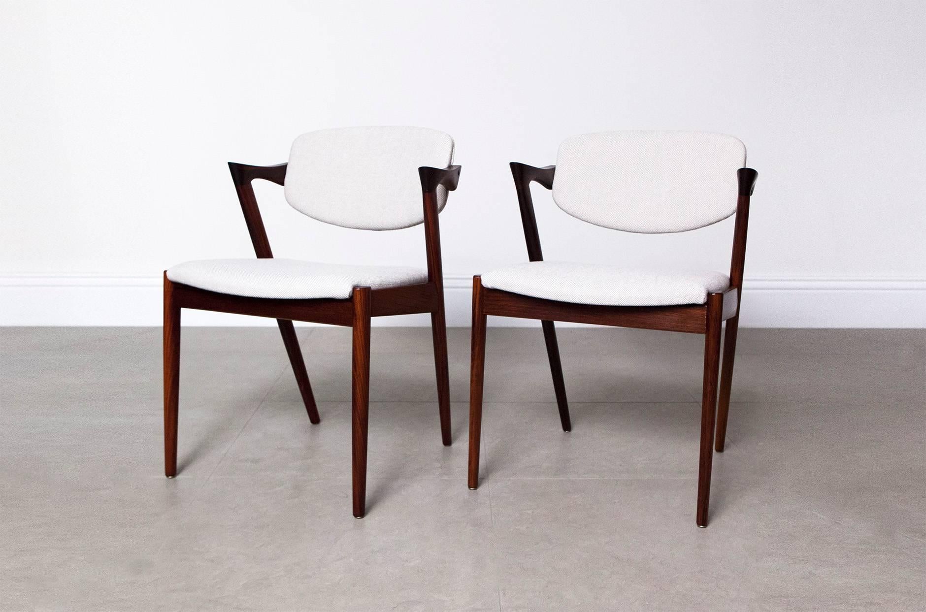 Scandinavian Modern Kai Kristiansen Model 42 Dining Chairs