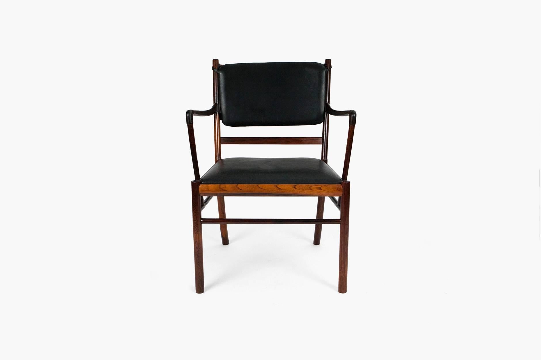 Danish Ole Wanscher PJ-3011 Rosewood Colonial Armchair