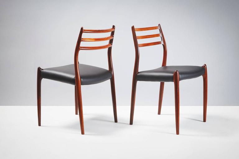 Niels O. Moller Model 78 Rosewood Dining Chairs, 1962 In Excellent Condition For Sale In London, GB